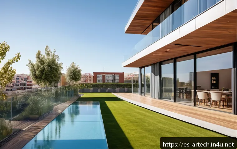 건축기술사 시험에 자주 출제되는 이론 - A modern residential building exterior showcasing large floor-to-ceiling windows that maximize natur...
